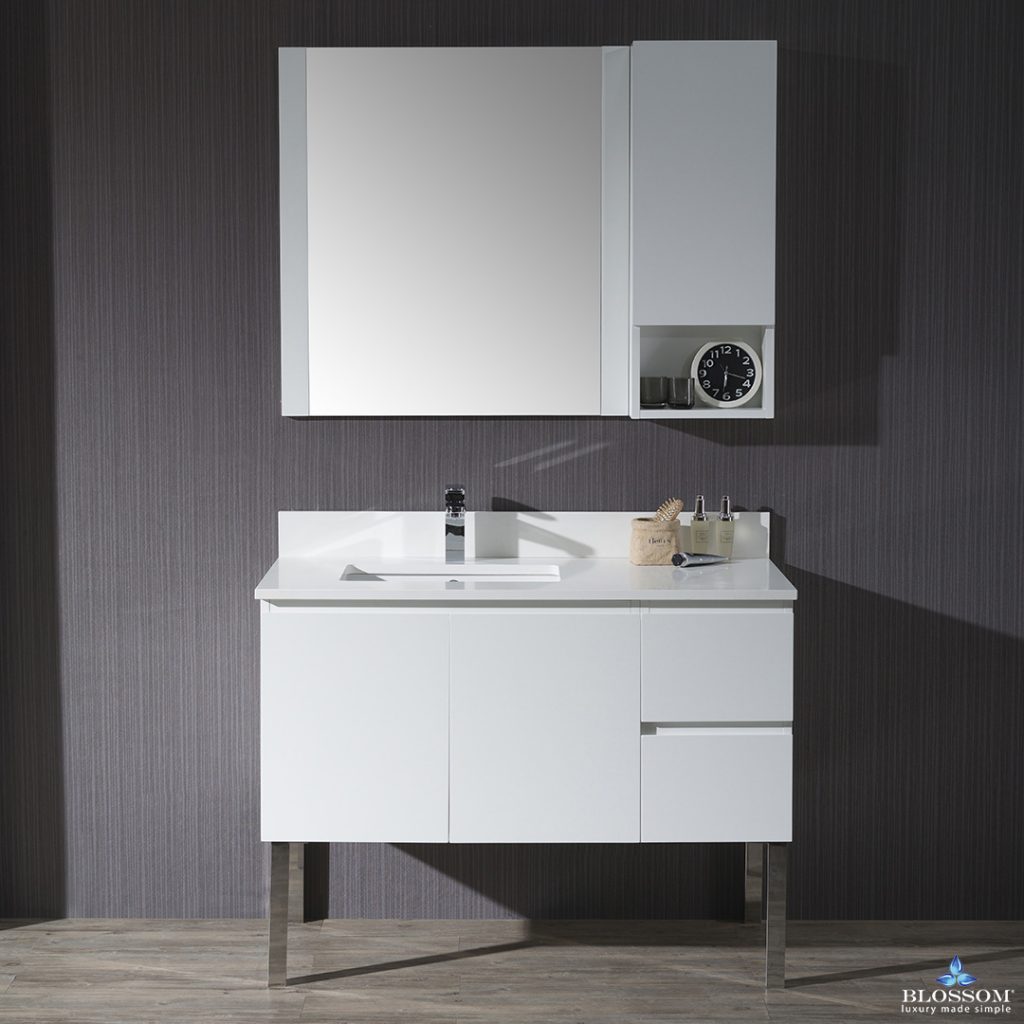 Monaco 42 Inch Vanity (Wall Hung, Chrome Legs, Wood Legs)