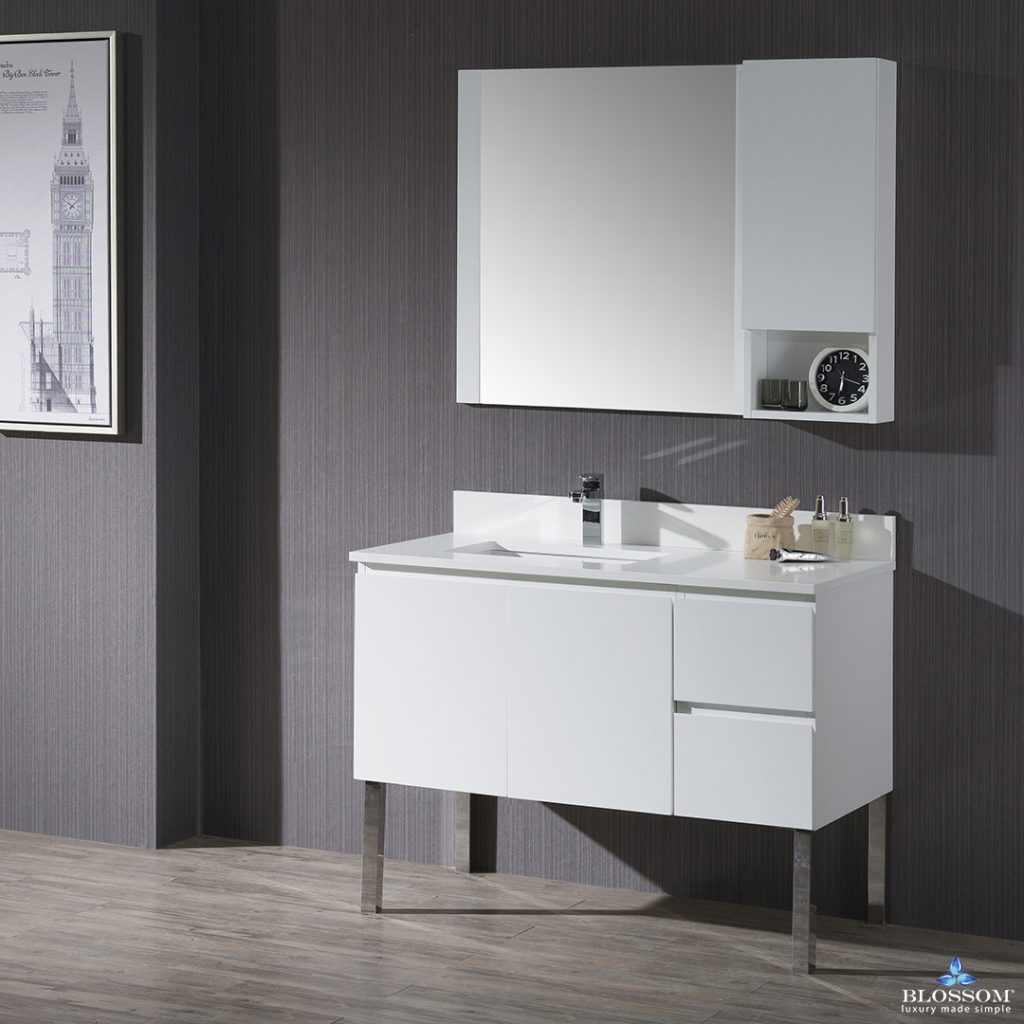 Monaco 42 Inch Vanity (Wall Hung, Chrome Legs, Wood Legs)