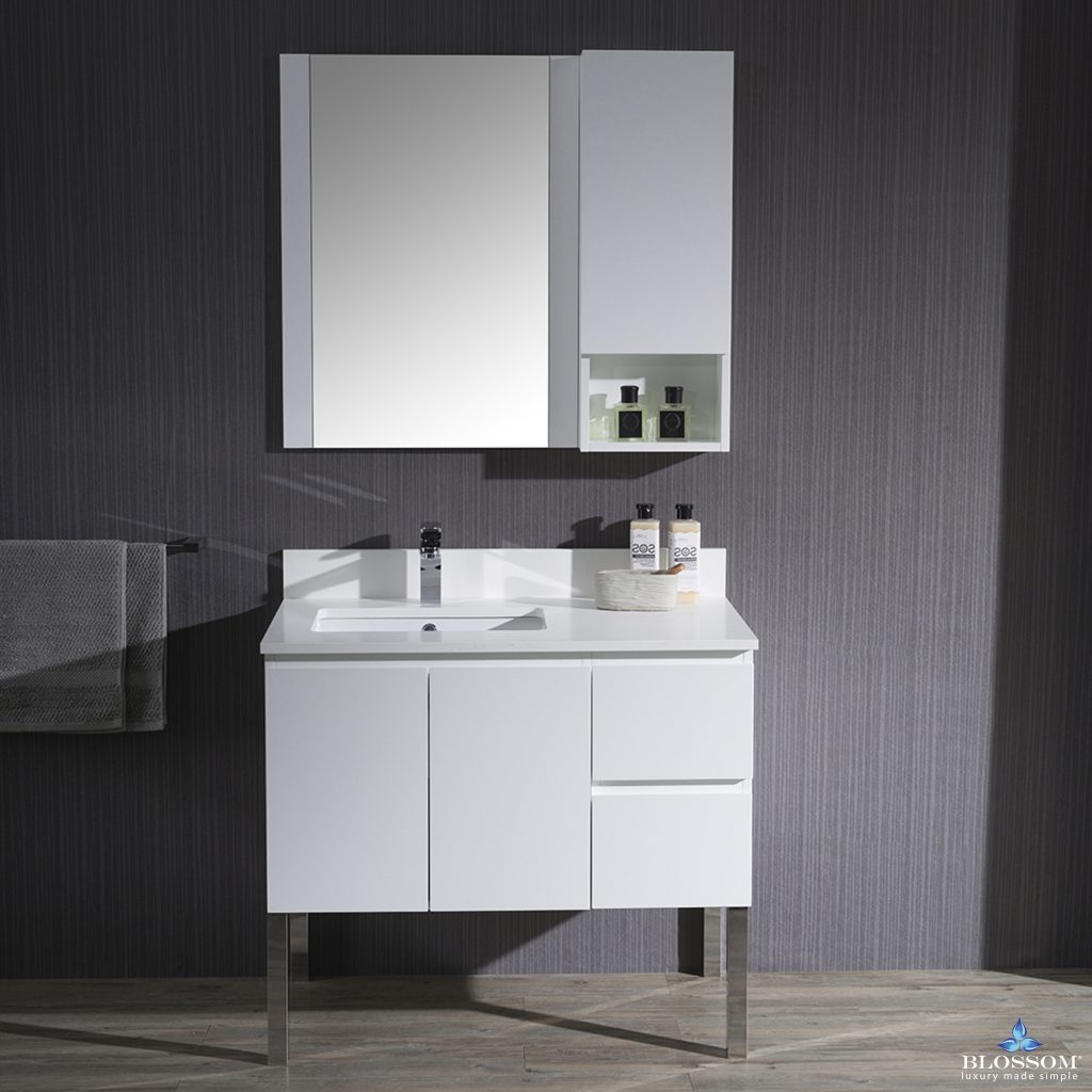 Monaco 36 Inch Vanity (Wall Hung, Chrome Legs, Wood Legs)