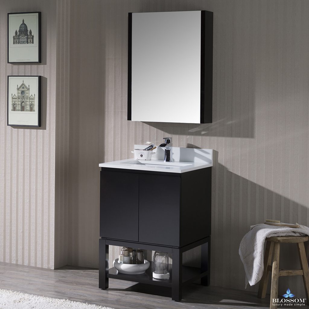 Monaco 24 Inch Vanity (Wall Hung, Chrome Legs, Wood Legs)
