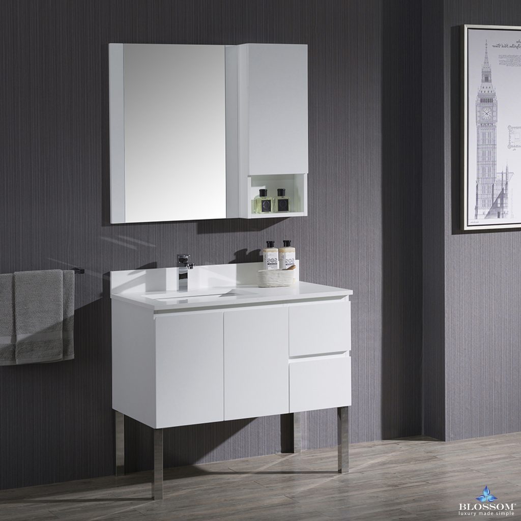 Monaco 36 Inch Vanity (Wall Hung, Chrome Legs, Wood Legs)