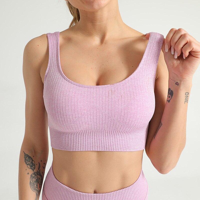 Astoria Seamless Ribbed Sports Bra - Rose Pink