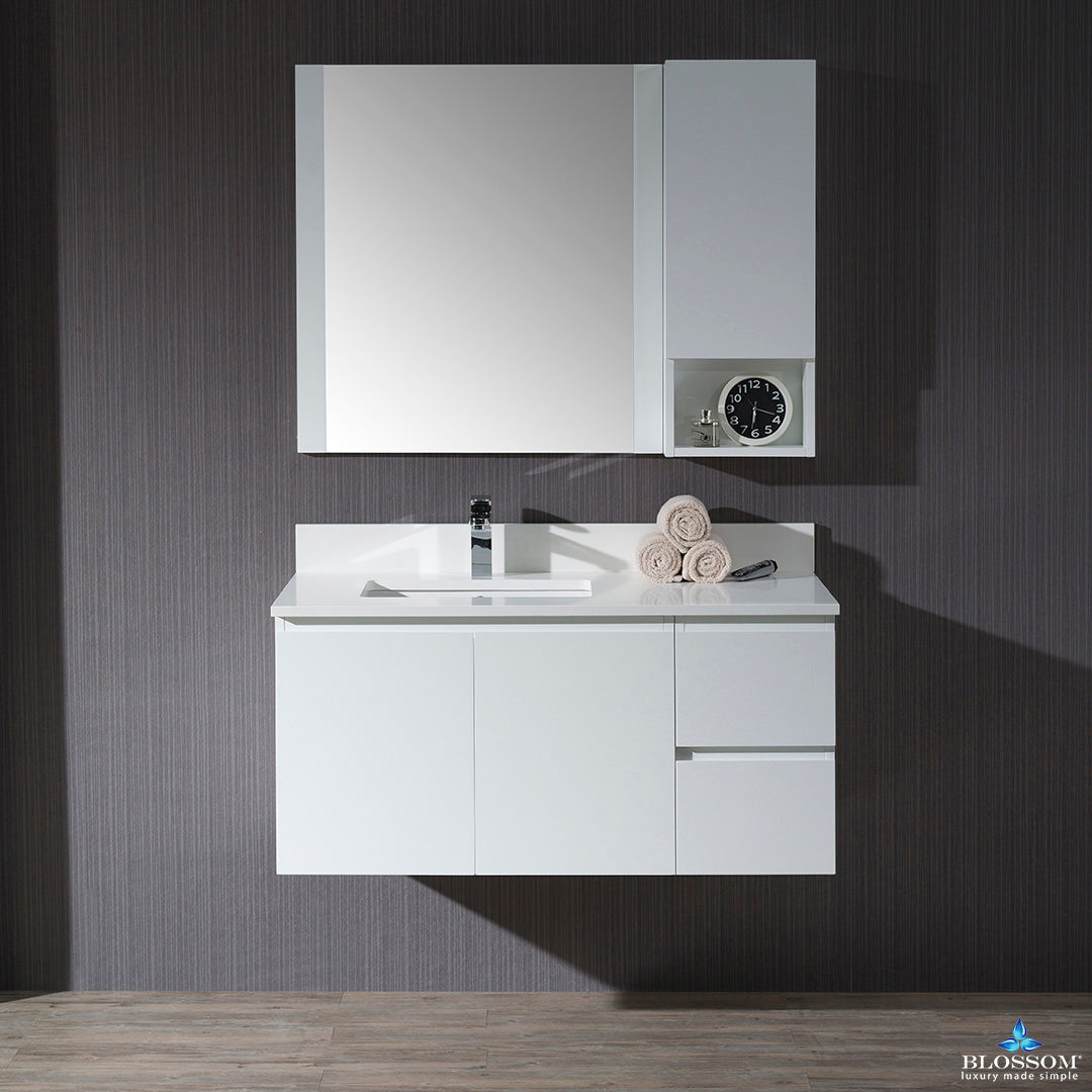 Monaco 42 Inch Vanity (Wall Hung, Chrome Legs, Wood Legs)