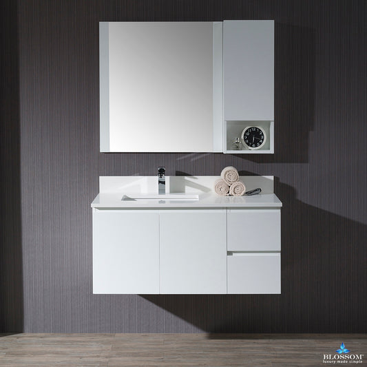 Monaco 42 Inch Vanity (Wall Hung, Chrome Legs, Wood Legs)