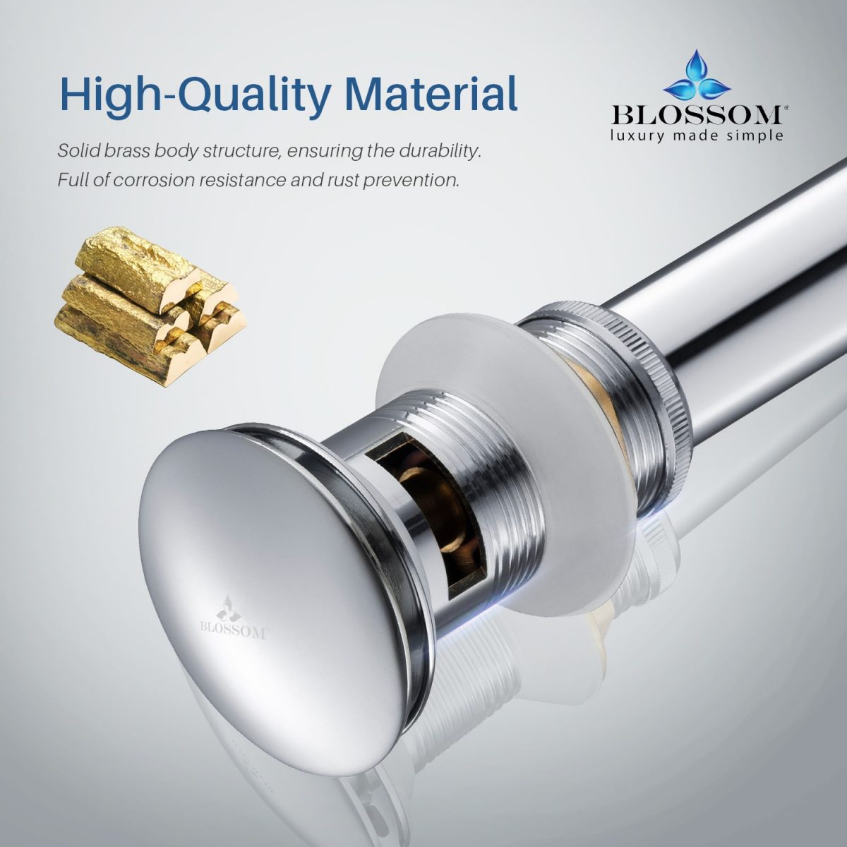 1-1/4” Brass Pop-up with Overflow – BA02 001