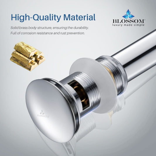1-1/4” Brass Pop-up with Overflow – BA02 001