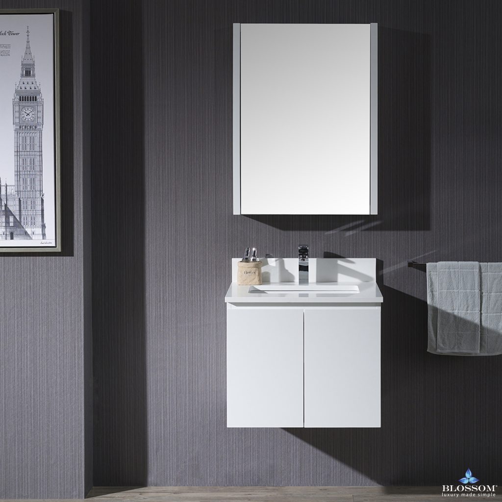 Monaco 24 Inch Vanity (Wall Hung, Chrome Legs, Wood Legs)