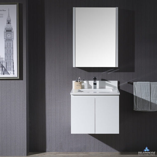 Monaco 24 Inch Vanity (Wall Hung, Chrome Legs, Wood Legs)