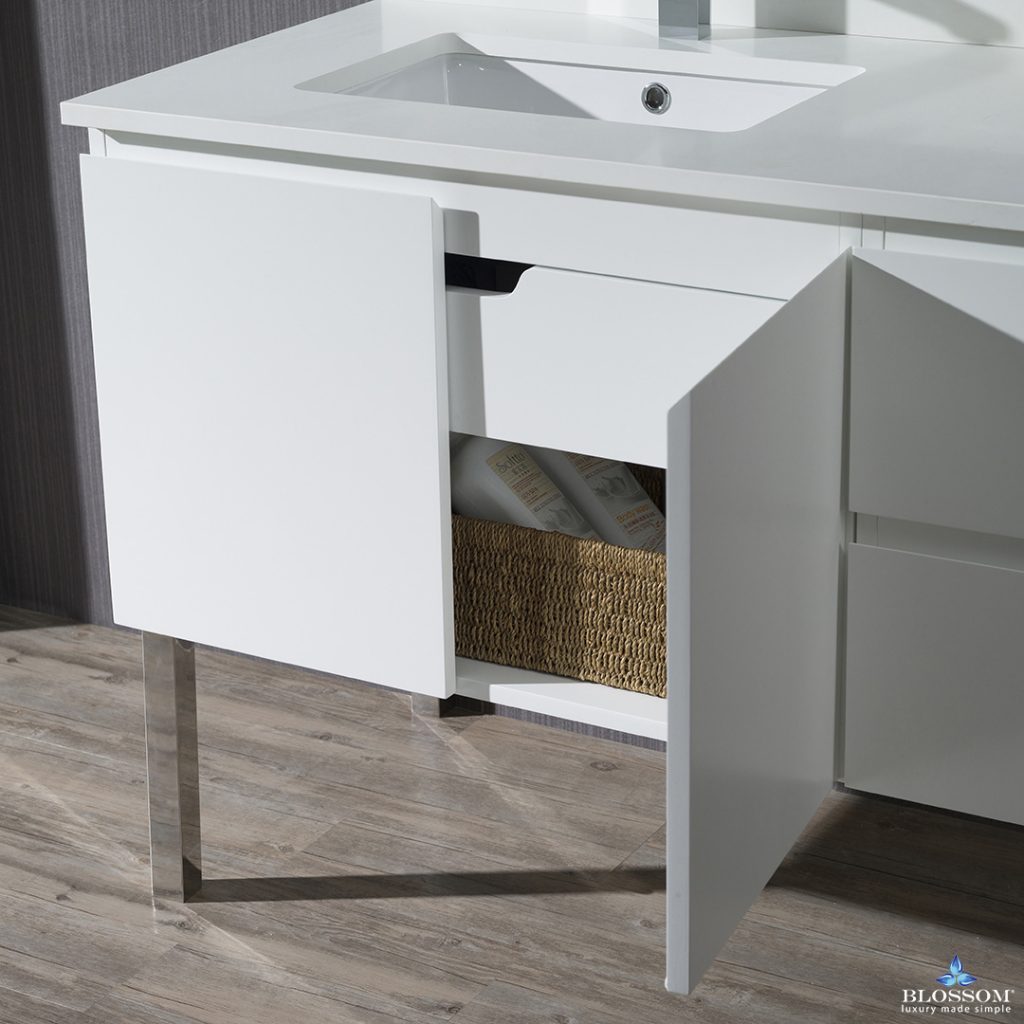 Monaco 42 Inch Vanity (Wall Hung, Chrome Legs, Wood Legs)