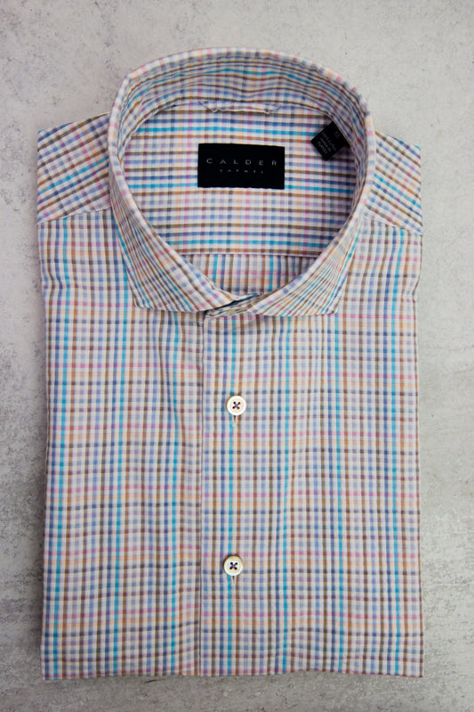 Calder Carmel Lux Seersucker Multi Check in Iris