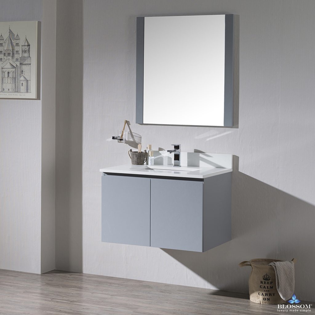 Monaco 30 Inch Vanity (Wall Hung, Chrome Legs, Wood Legs)