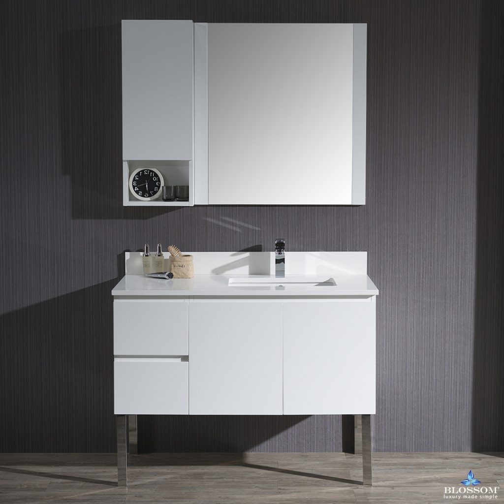 Monaco 42 Inch Vanity (Wall Hung, Chrome Legs, Wood Legs)