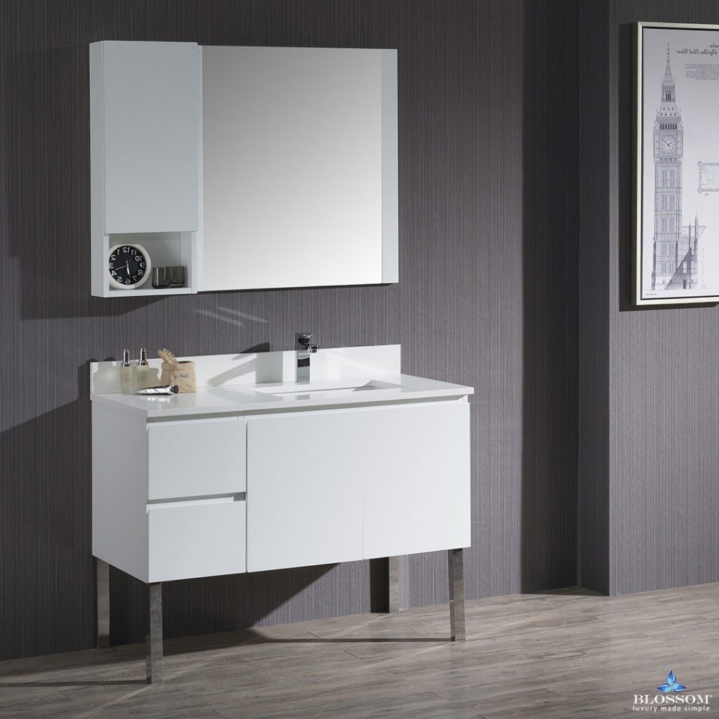 Monaco 42 Inch Vanity (Wall Hung, Chrome Legs, Wood Legs)