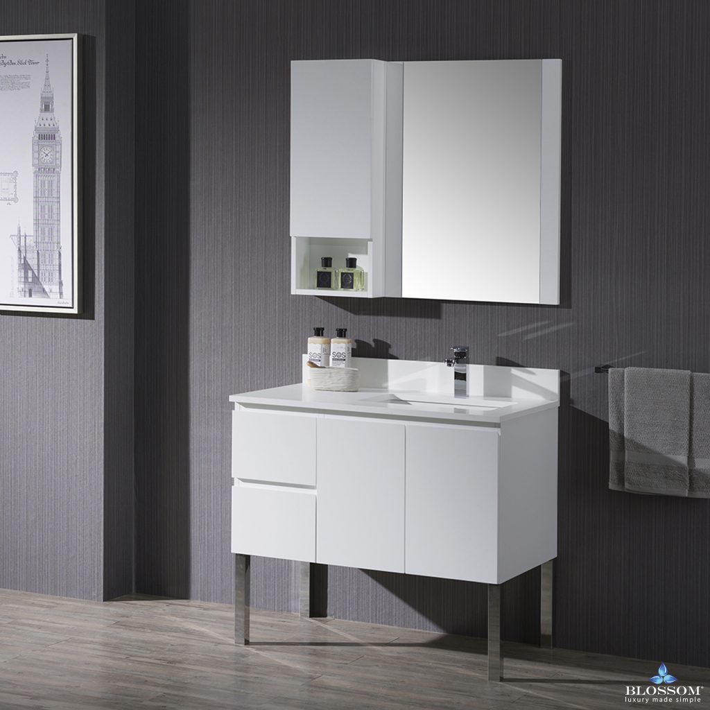 Monaco 36 Inch Vanity (Wall Hung, Chrome Legs, Wood Legs)
