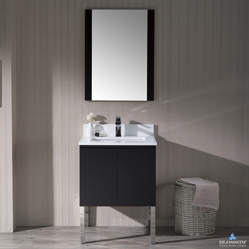 Monaco 24 Inch Vanity (Wall Hung, Chrome Legs, Wood Legs)