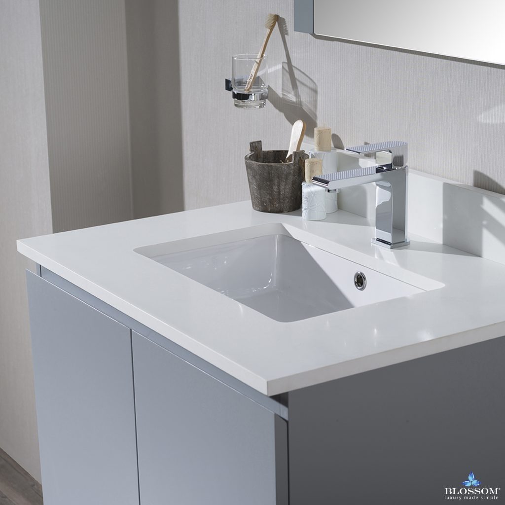 Monaco 30 Inch Vanity (Wall Hung, Chrome Legs, Wood Legs)