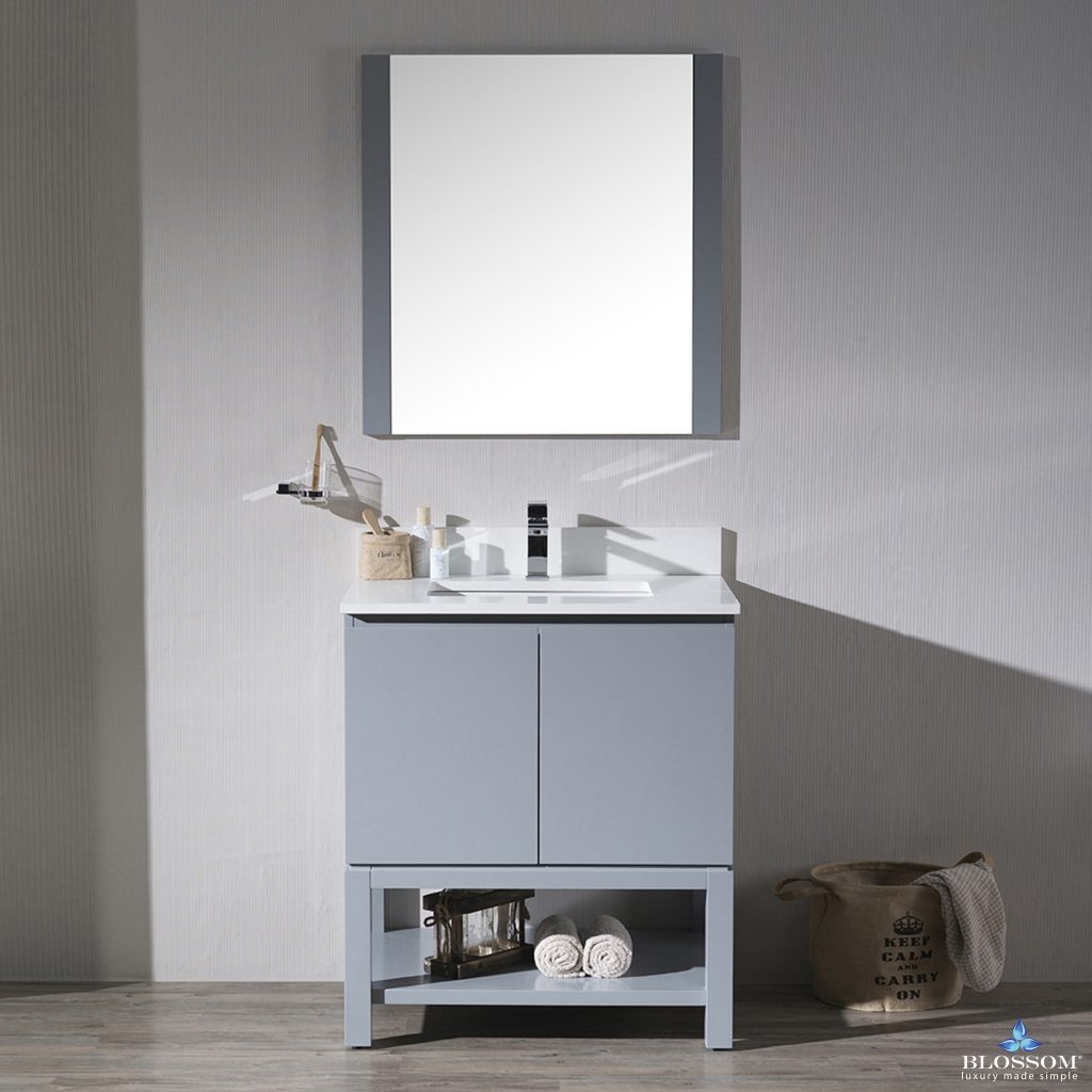Monaco 30 Inch Vanity (Wall Hung, Chrome Legs, Wood Legs)