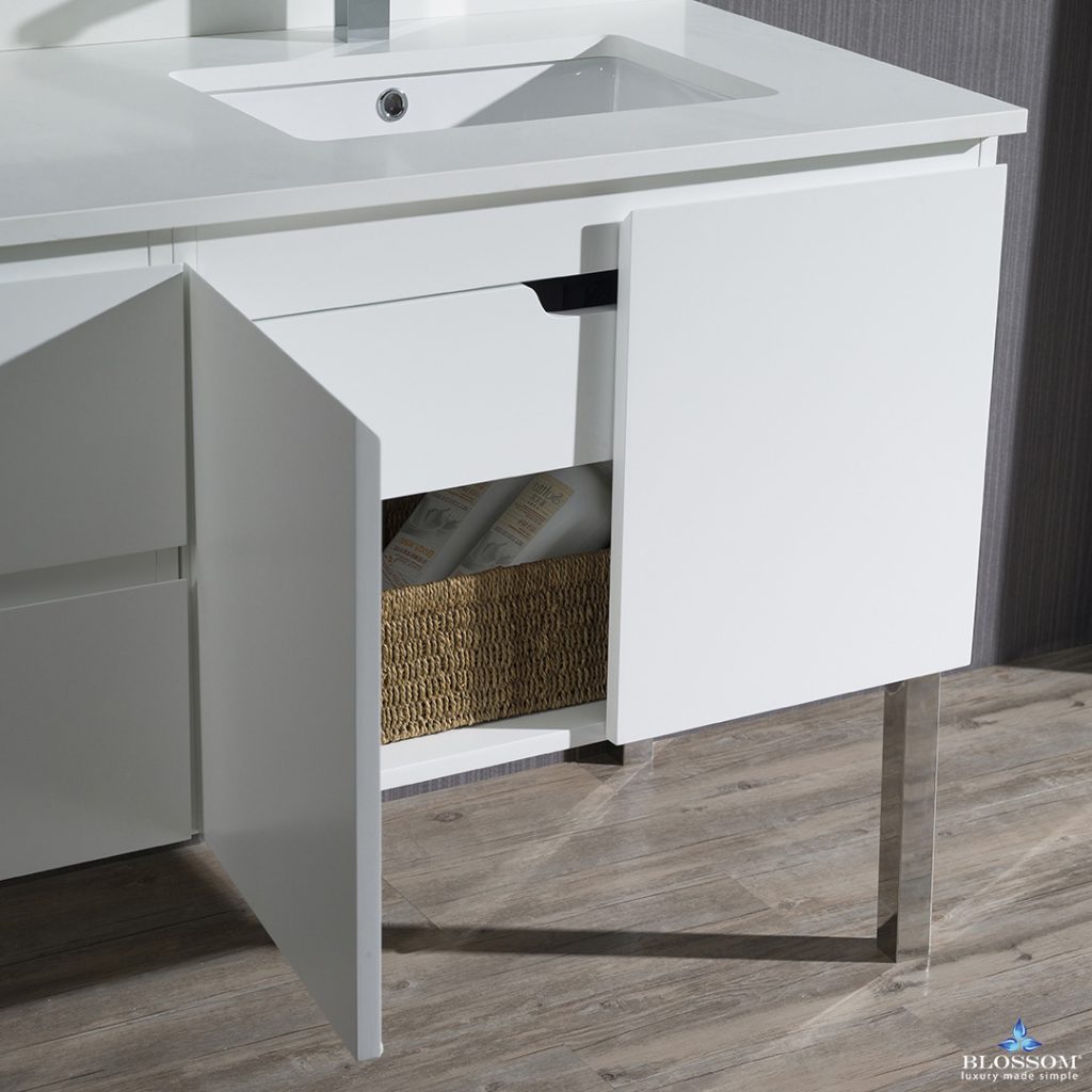 Monaco 42 Inch Vanity (Wall Hung, Chrome Legs, Wood Legs)