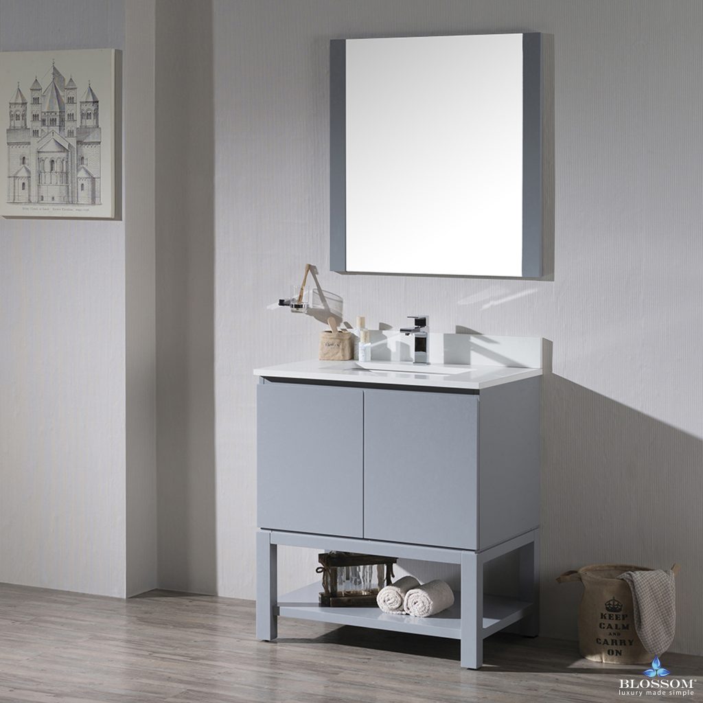 Monaco 30 Inch Vanity (Wall Hung, Chrome Legs, Wood Legs)