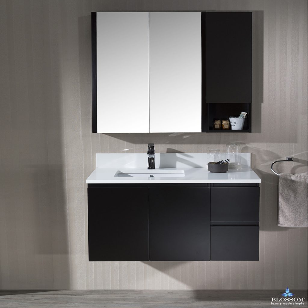 Monaco 42 Inch Vanity (Wall Hung, Chrome Legs, Wood Legs)