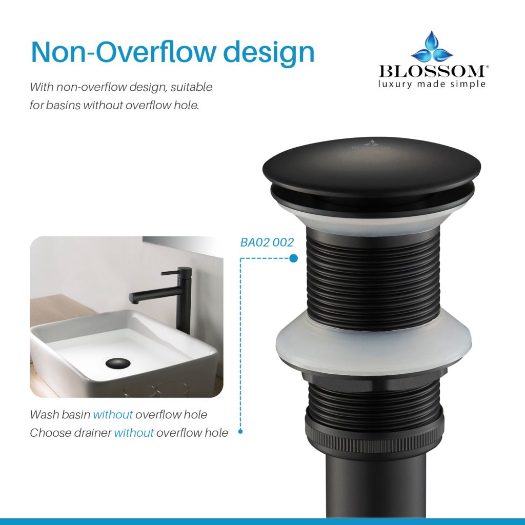 1-1/4″ Brass Pop up with NO Overflow – BA02 002