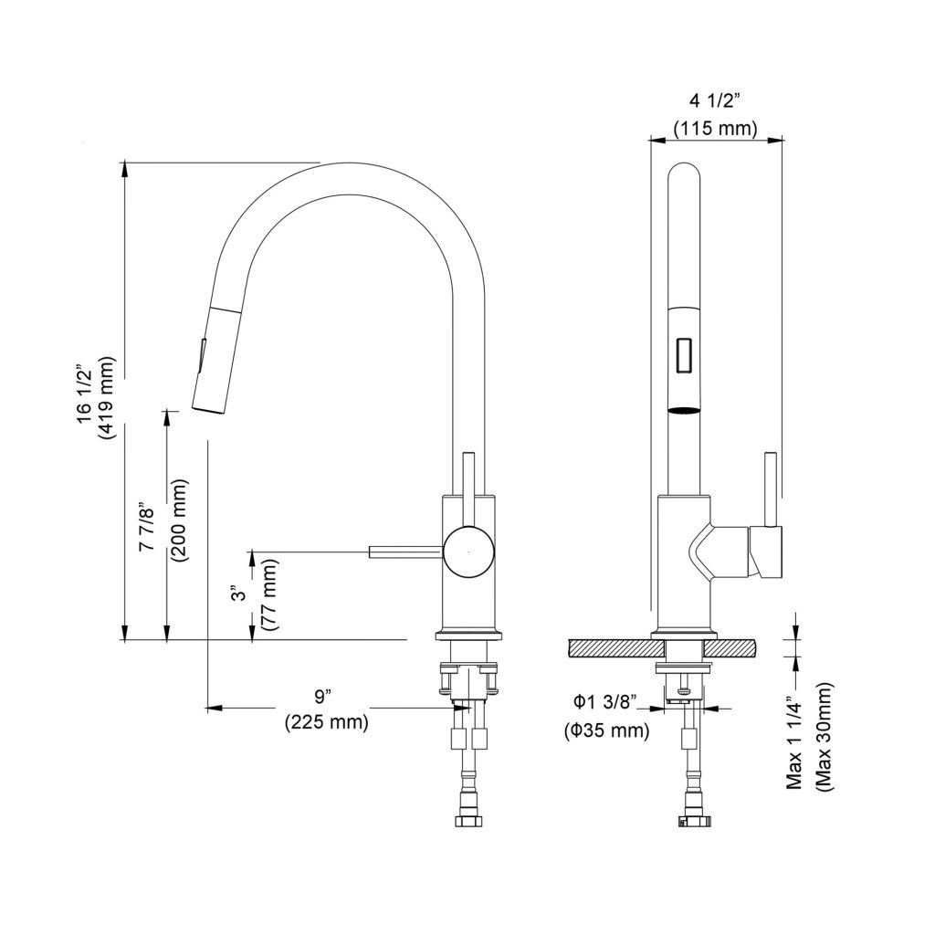 Single Handle Pull Down Kitchen Faucet – F01 206