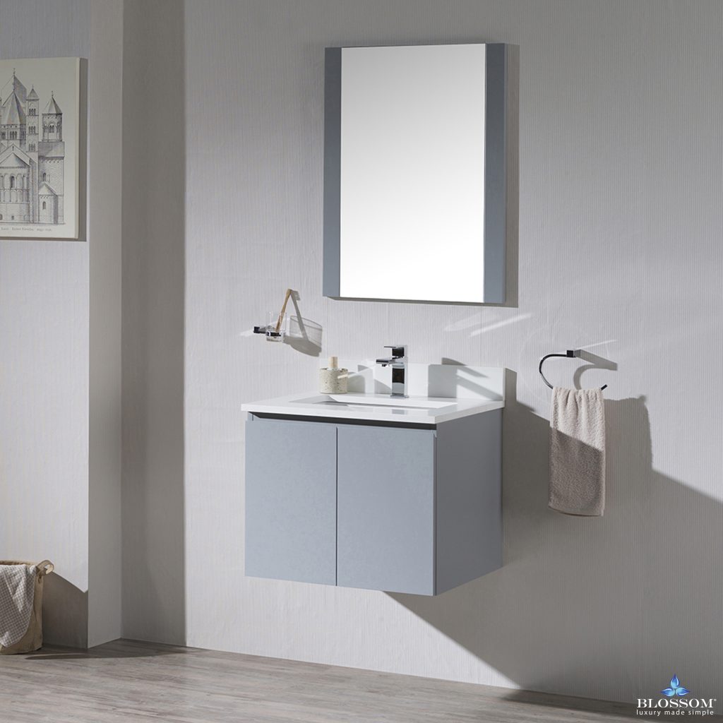 Monaco 24 Inch Vanity (Wall Hung, Chrome Legs, Wood Legs)