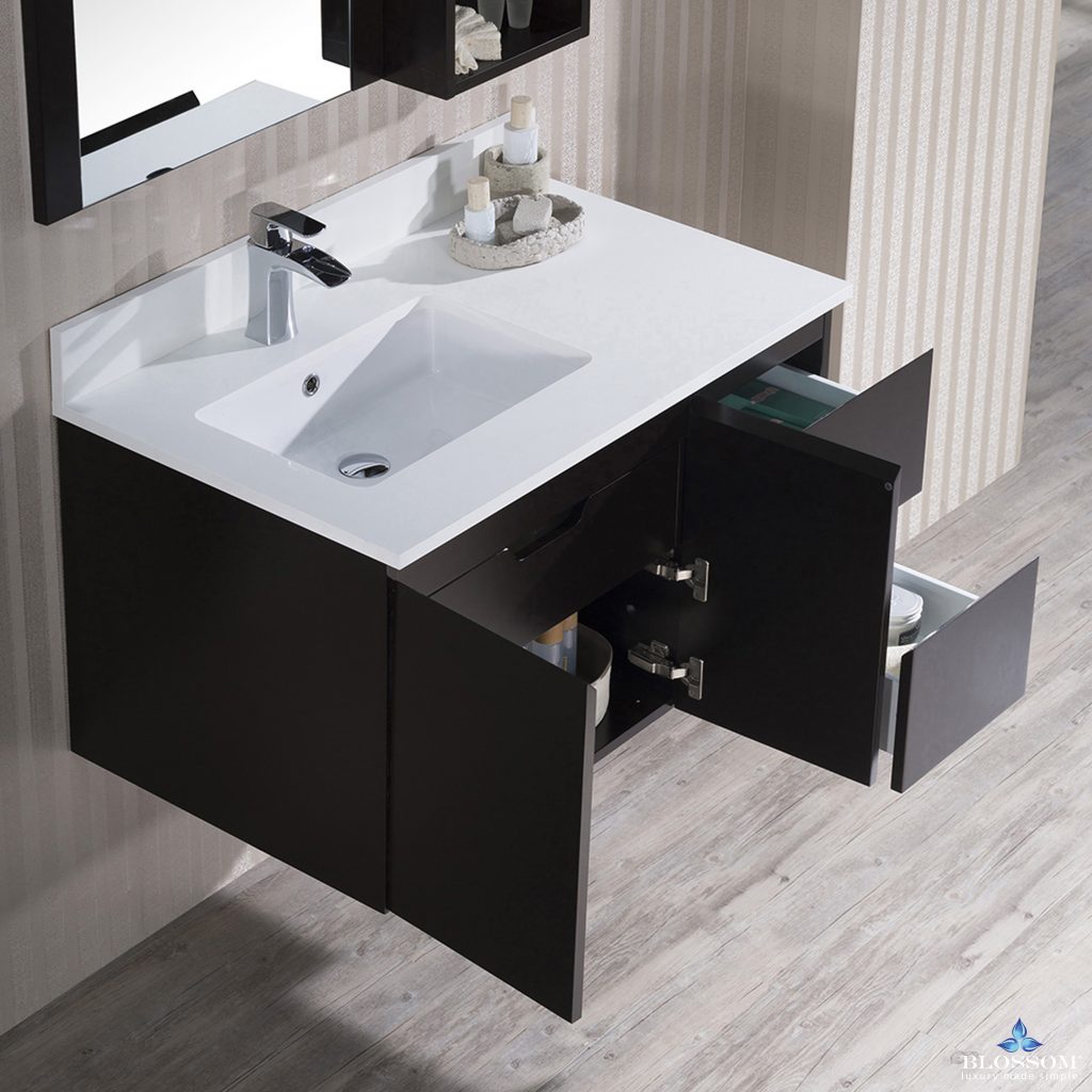 Monaco 36 Inch Vanity (Wall Hung, Chrome Legs, Wood Legs)