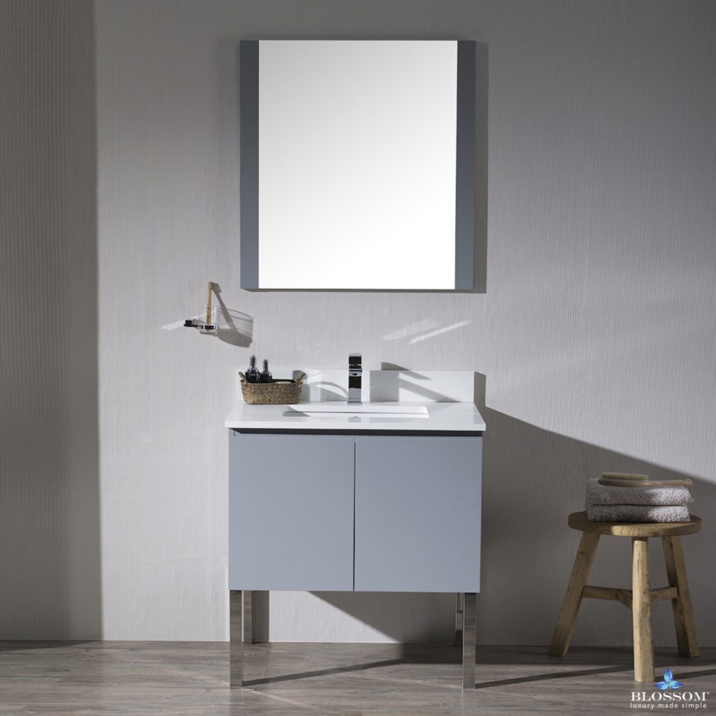 Monaco 30 Inch Vanity (Wall Hung, Chrome Legs, Wood Legs)