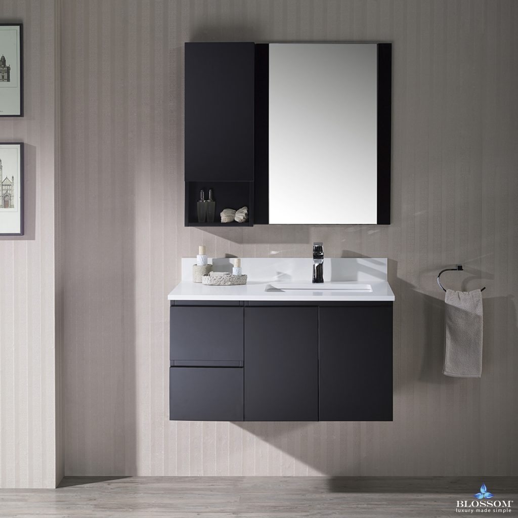Monaco 36 Inch Vanity (Wall Hung, Chrome Legs, Wood Legs)