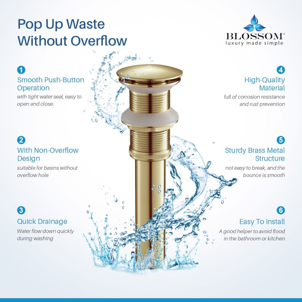 1-1/4″ Brass Pop up with NO Overflow – BA02 002