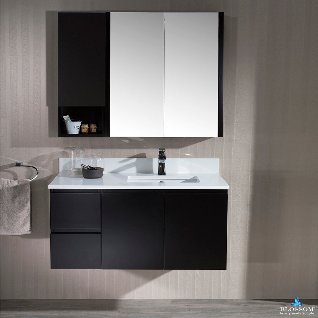Monaco 42 Inch Vanity (Wall Hung, Chrome Legs, Wood Legs)