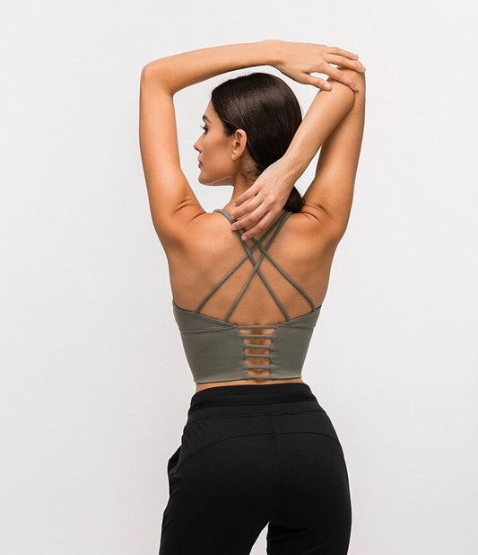 Astoria Seamless Sculpt Sports Crop - Army Green