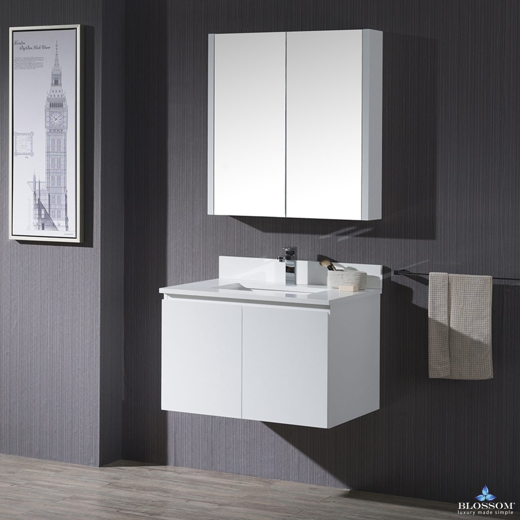 Monaco 30 Inch Vanity (Wall Hung, Chrome Legs, Wood Legs)
