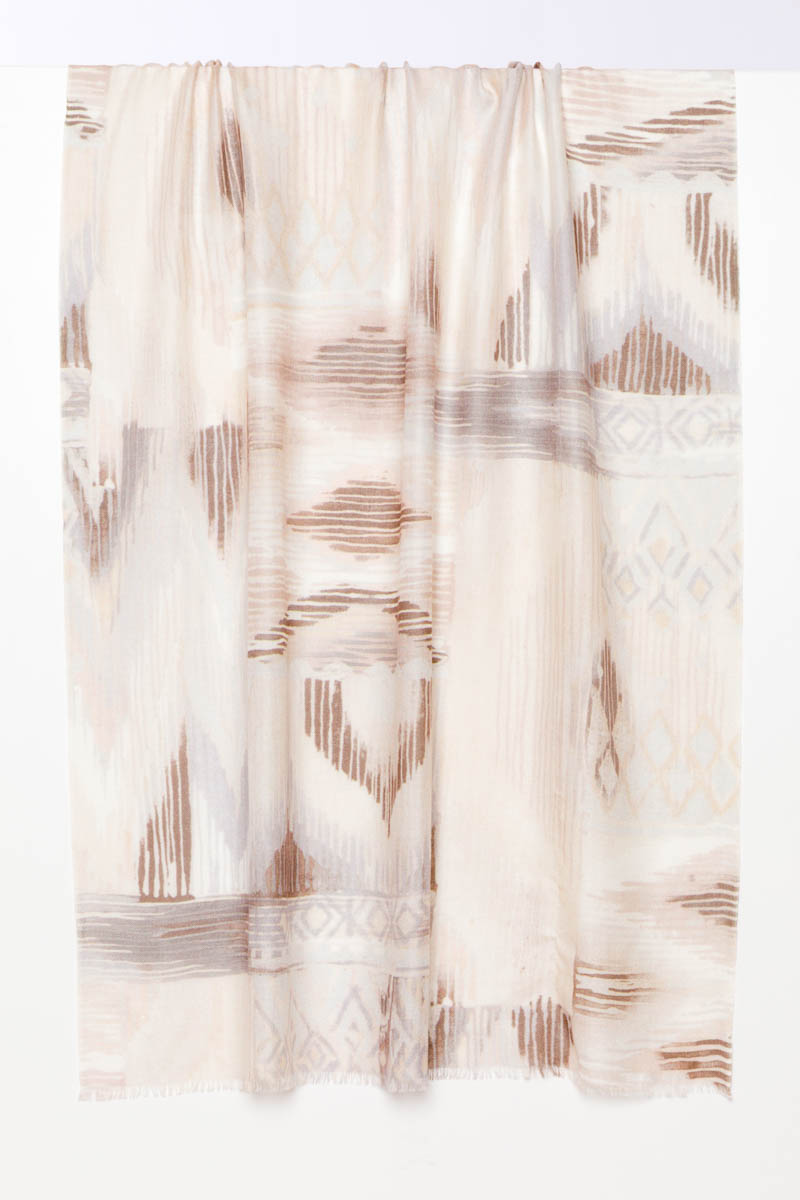 Kinross Cashmere Island Ikat Print Scarf