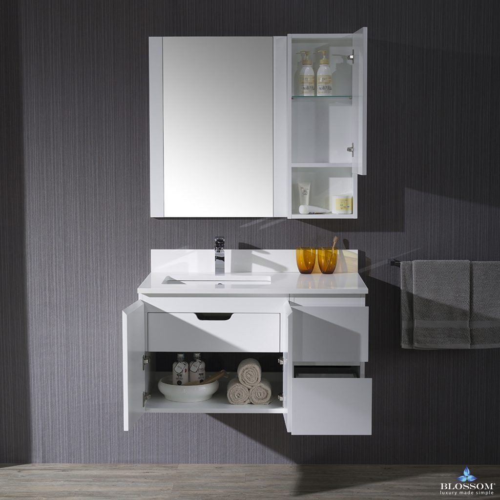 Monaco 36 Inch Vanity (Wall Hung, Chrome Legs, Wood Legs)