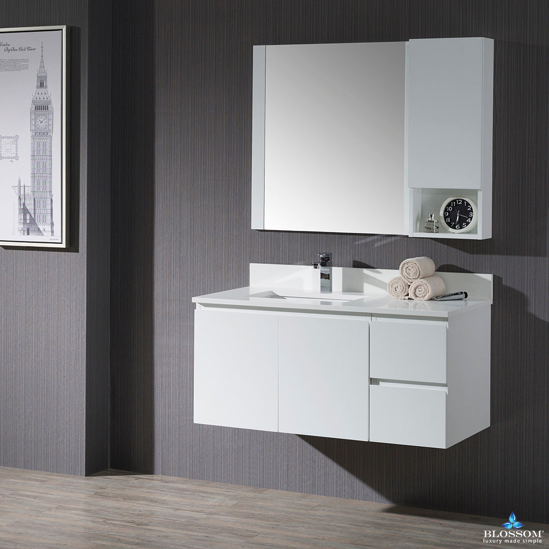 Monaco 42 Inch Vanity (Wall Hung, Chrome Legs, Wood Legs)