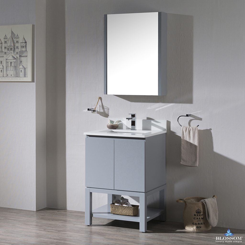 Monaco 24 Inch Vanity (Wall Hung, Chrome Legs, Wood Legs)