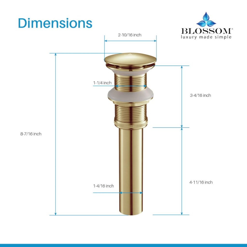 1-1/4″ Brass Pop up with NO Overflow – BA02 002