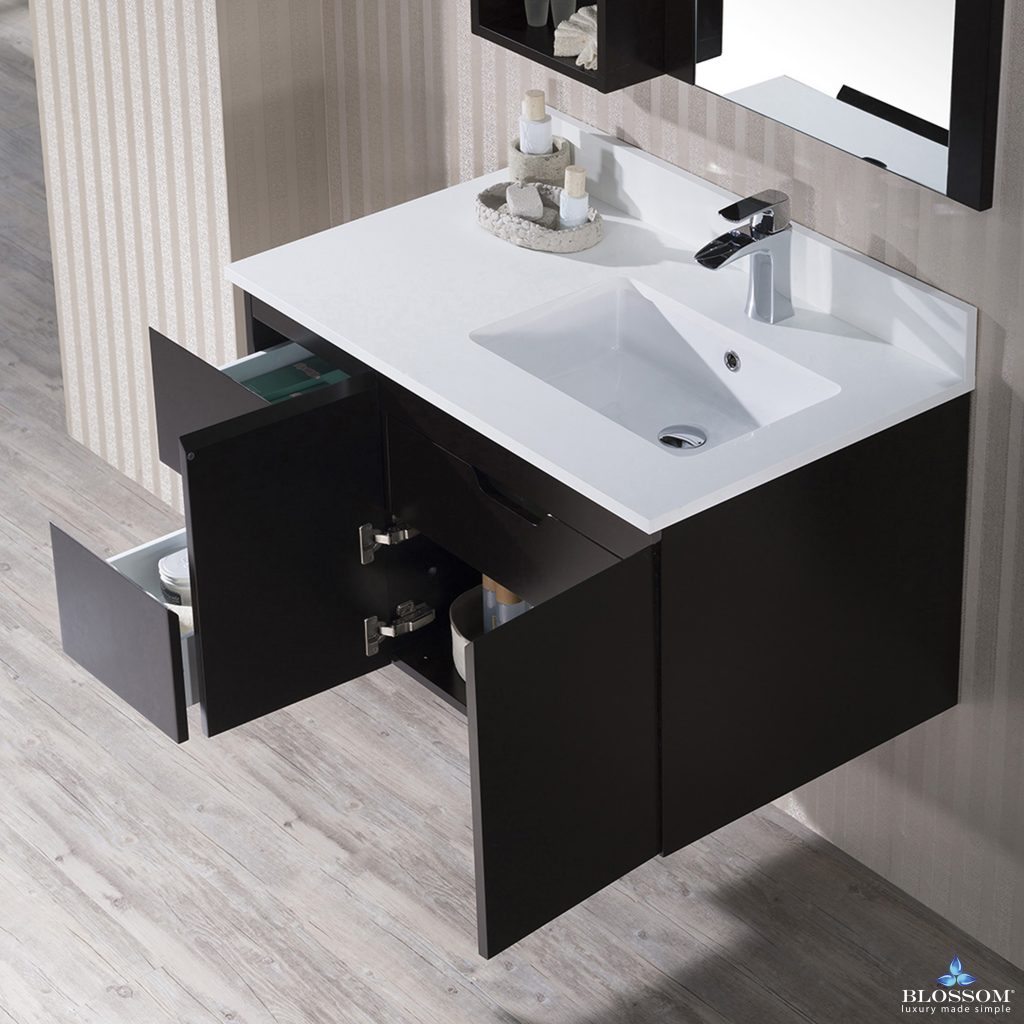 Monaco 36 Inch Vanity (Wall Hung, Chrome Legs, Wood Legs)