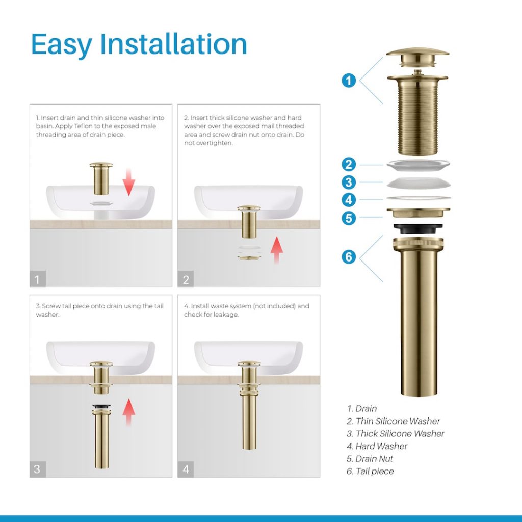 1-1/4″ Brass Pop up with NO Overflow – BA02 002