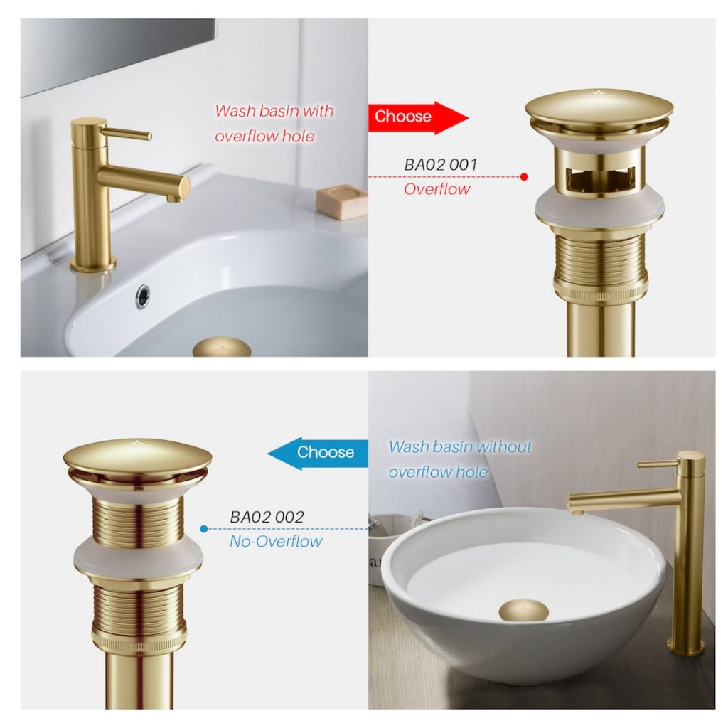 1-1/4″ Brass Pop up with NO Overflow – BA02 002