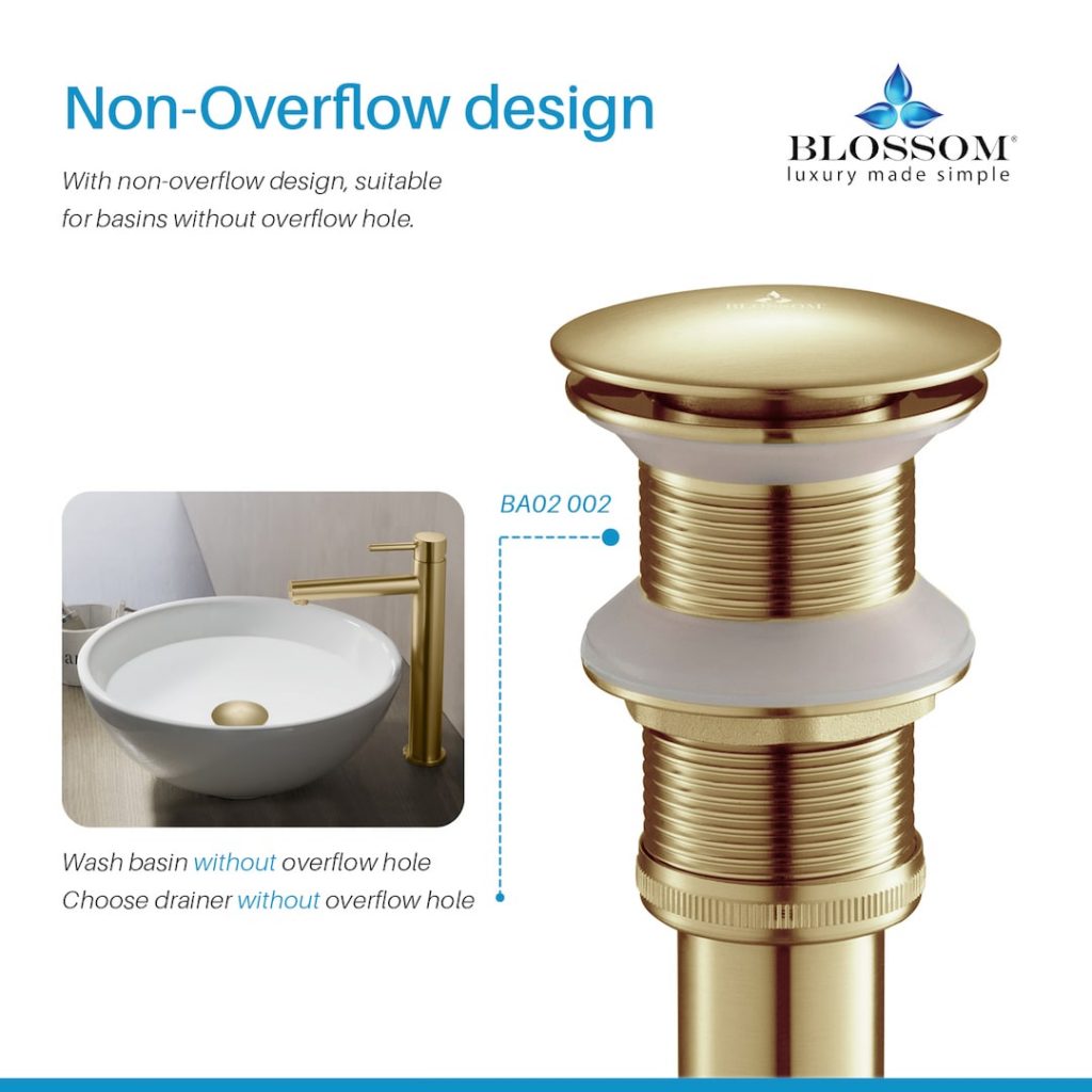 1-1/4″ Brass Pop up with NO Overflow – BA02 002