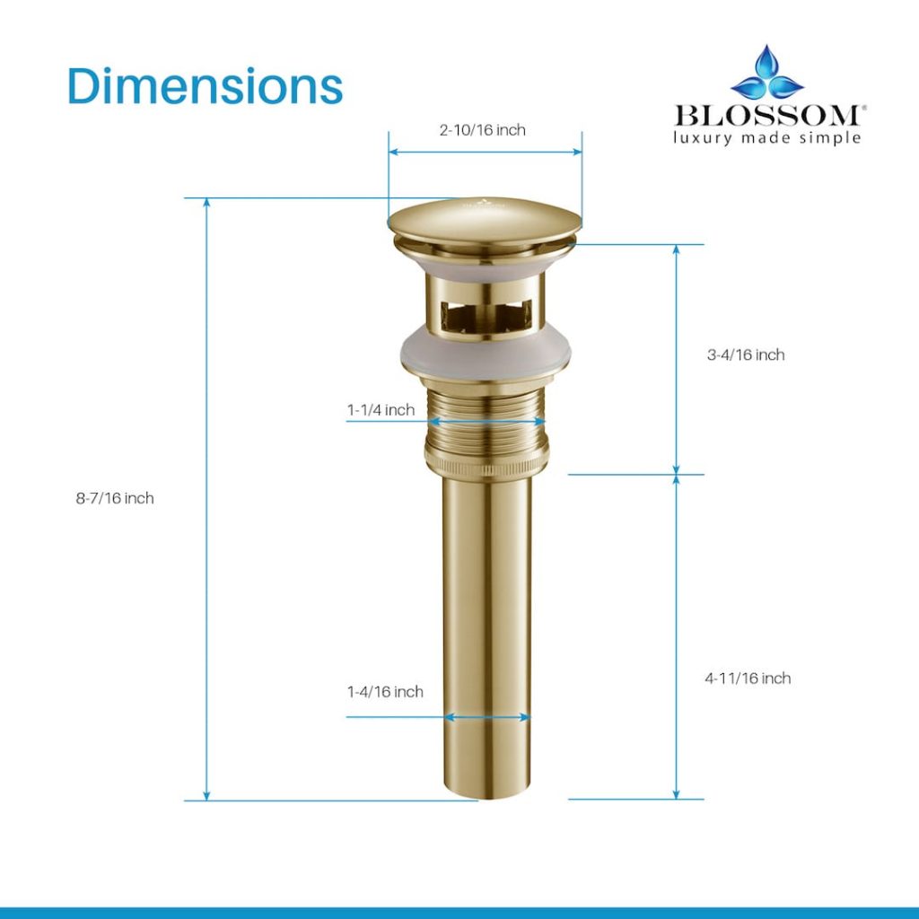 1-1/4” Brass Pop-up with Overflow – BA02 001