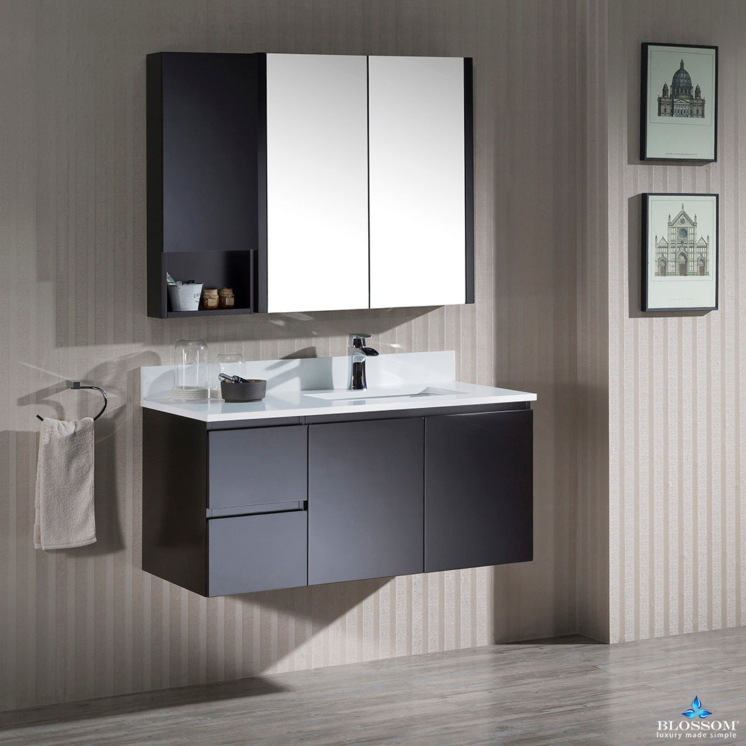 Monaco 42 Inch Vanity (Wall Hung, Chrome Legs, Wood Legs)