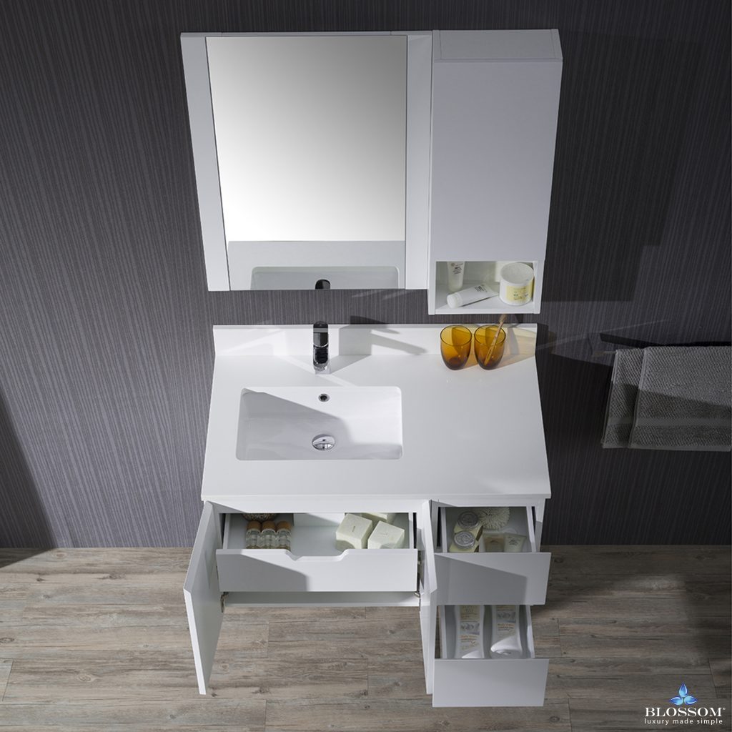 Monaco 36 Inch Vanity (Wall Hung, Chrome Legs, Wood Legs)