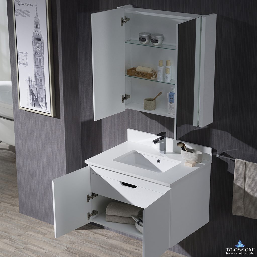 Monaco 30 Inch Vanity (Wall Hung, Chrome Legs, Wood Legs)