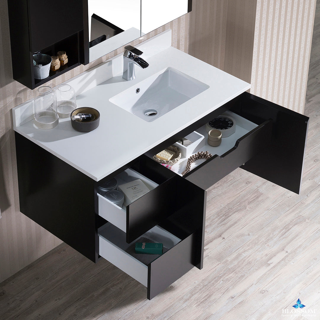Monaco 42 Inch Vanity (Wall Hung, Chrome Legs, Wood Legs)