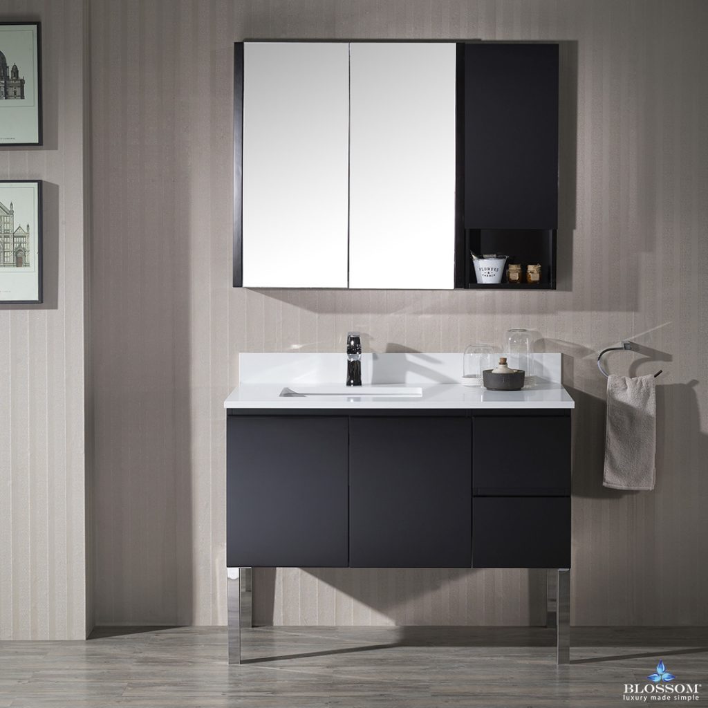 Monaco 42 Inch Vanity (Wall Hung, Chrome Legs, Wood Legs)