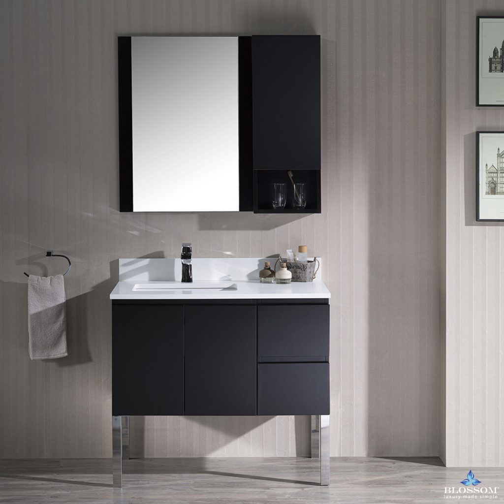 Monaco 36 Inch Vanity (Wall Hung, Chrome Legs, Wood Legs)